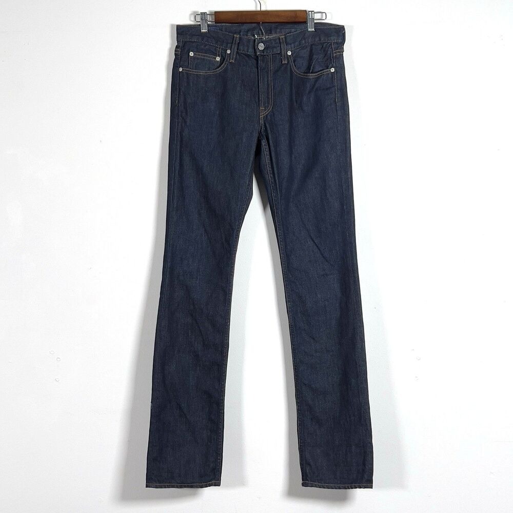 Bonobos White Oak Cone Denim Jeans Mens Sz 31x34 Straight Slim Leg USA Made DARK